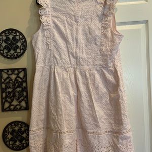 Loft Eyelet/Lace Light Pink mini dress